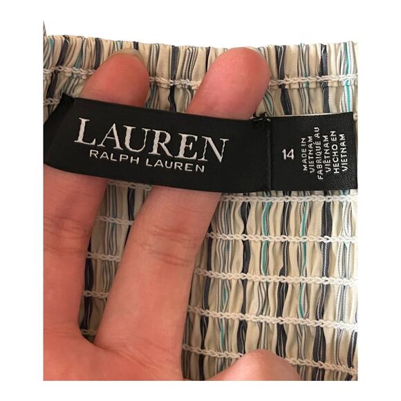 Lauren Ralph Lauren top stripe v neck sleeveless blouse size 14 - Picture 4 of 5